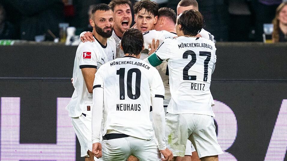 Freude nach dem Gladbacher Führungstreffer.