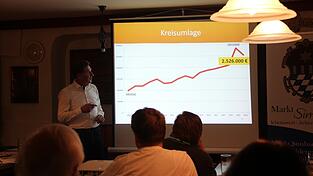 Bürgermeister Herbert Sporrer zeigte finanzielle Entwicklungen anhand einer Powerpoint-Präsentation auf.