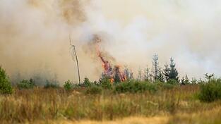 Flammen in der Hochmoor- und Sumpflandschaft Hohe Venn - es liegt unweit der deutschen Grenze. Flammen in der Hochmoor- und Sumpflandschaft Hohe Venn - es liegt unweit der deutschen Grenze.