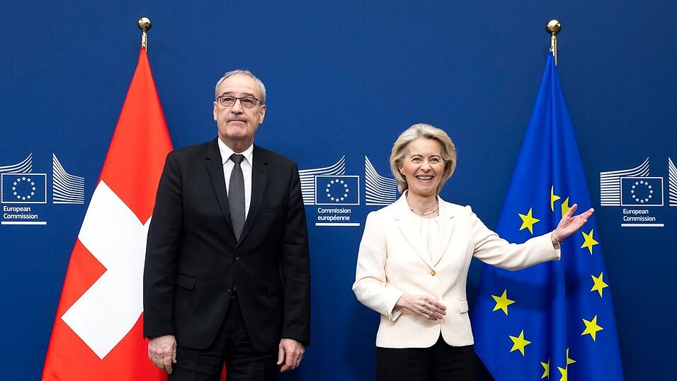 Unterzeichneten die Abkommen in Br&uuml;ssel: EU-Kommissionspr&auml;sidentin Ursula von der Leyen und Guy Parmelin, Bundespr&auml;sident der Schweiz.