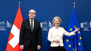 Unterzeichneten die Abkommen in Br&uuml;ssel: EU-Kommissionspr&auml;sidentin Ursula von der Leyen und Guy Parmelin, Bundespr&auml;sident der Schweiz.
