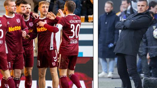 Die Oberpfälzer bejubeln das Tor zum 2:0 durch Eric Hottmann (l.), der schon den Führungstreffer vorbereitet hatte - und versetzen Aachen-Coach Mersad Selimbegovic (r.), der 17 Jahre lang in Regensburg beheimatet war, in Schieflage. Die Oberpfälzer bejubeln das Tor zum 2:0 durch Eric Hottmann (l.), der schon den Führungstreffer vorbereitet hatte - und versetzen Aachen-Coach Mersad Selimbegovic (r.), der 17 Jahre lang in Regensburg beheimatet war, in Schieflage.