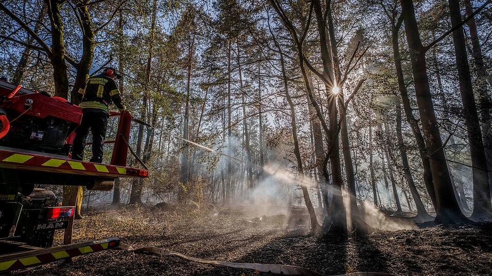 Feuerwehrleute versuchen die Br&auml;nde zu l&ouml;schen.