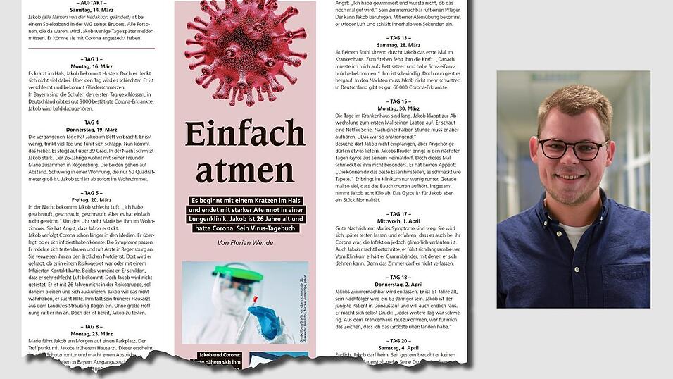 Florian Wende erhält für seinen Text 'Einfach atmen', erschienen in der Freistunde-Zeitung der Mediengruppe Straubinger Tagblatt/Landshuter Zeitung, den Dr.-Georg-Schreiber-Medienpreis.