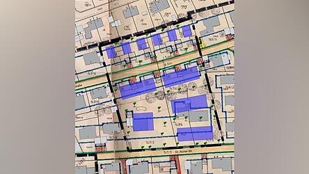 Der abge&auml;nderte Bebauungsplan sieht im Norden nun Parzellen f&uuml;r Einfamilienh&auml;user vor. Im S&uuml;den verl&auml;uft die Dr.-Aicher-Stra&szlig;e.