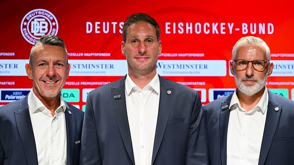 Sie wollen langfristig zusammenarbeiten: DEB-Vorstandschef Frank Lutz, der neue Bundestrainer André Rankel und Sportvorstand Christian Künast (v.l.). Sie wollen langfristig zusammenarbeiten: DEB-Vorstandschef Frank Lutz, der neue Bundestrainer André Rankel und Sportvorstand Christian Künast (v.l.).