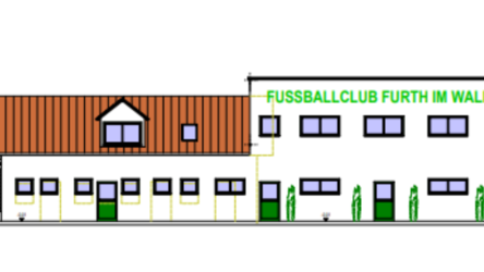 Diese Zeichnung zeigt, wie der Anbau im Elotec-Sportpark an der Wutzmühle aussehen soll.