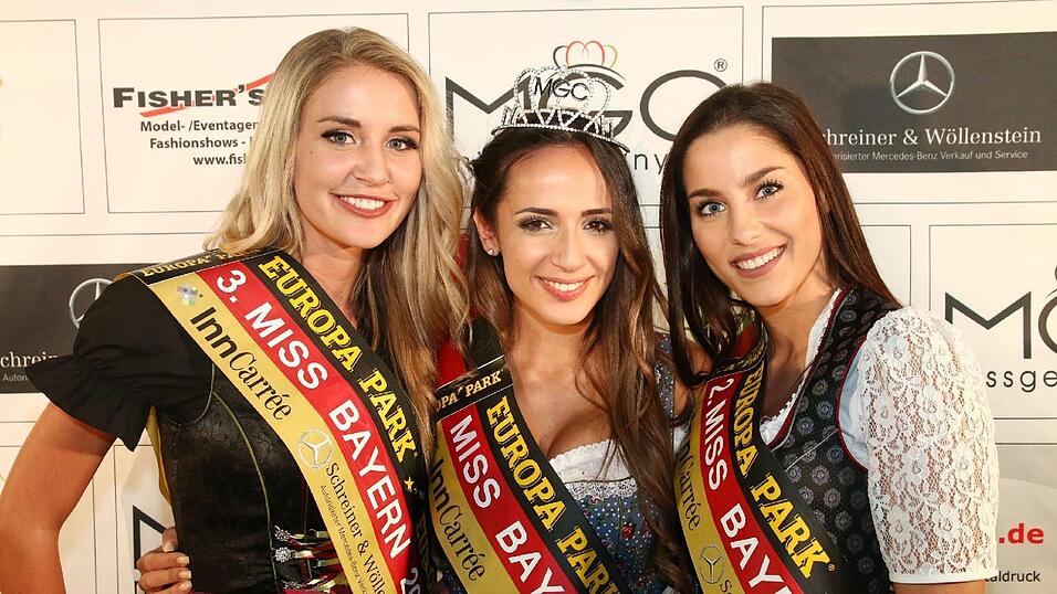 Die drei Erstplatzierten der Miss Bayern-Wahl 2017: Julia Prokopy (li./3. Platz), Jennifer Rottmeier (Mi./1. Platz) und Jasmin Ponkratz (re./2. Platz)