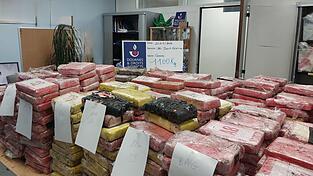 In einem vom franz&ouml;sischen Zoll gestoppten Laster befanden sich neben Blumenerde auch 998 Kokainpakete. (Handout-Foto)