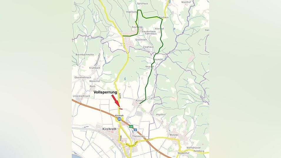 Hier verl&auml;uft die Umleitungsstrecke.