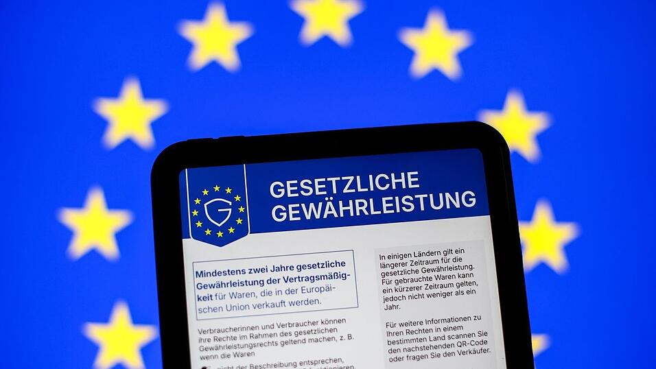 Das Label macht deutlich: Kunden können in der EU defekte Neuware mindestens zwei Jahre lang reklamieren - in manchen Ländern auch länger. (Symbolbild) Das Label macht deutlich: Kunden können in der EU defekte Neuware mindestens zwei Jahre lang reklamieren - in manchen Ländern auch länger. (Symbolbild)