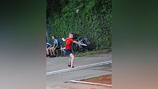 Luca Würzinger beim Steinstoß. Luca Würzinger beim Steinstoß.