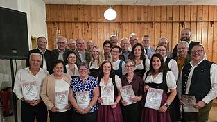 Die Geehrten für 35 Jahre Mitgliedschaft beim TC
