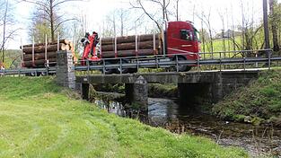 Für 45 Tonnen ist die 1952 gebaute Brücke ausgelegt. Mehrere Sägewerke und Bauunternehmen liegen in der Umgebung, welche die kommende Gewichtsbeschränkung auf zwölf Tonnen kritisch sehen.