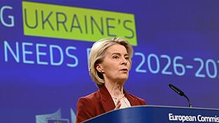 Die Präsidentin der Europäischen Kommission, Ursula von der Leyen, spricht über den Finanzierungsbedarf der Ukraine für die Jahre 2026-2027.