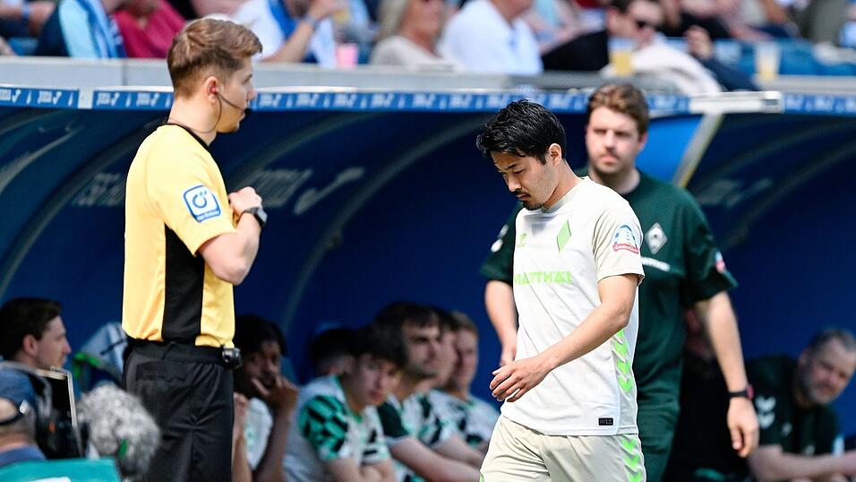 Rot nach wenigen Minuten: Werder-Profi Yukinari Sugawara.