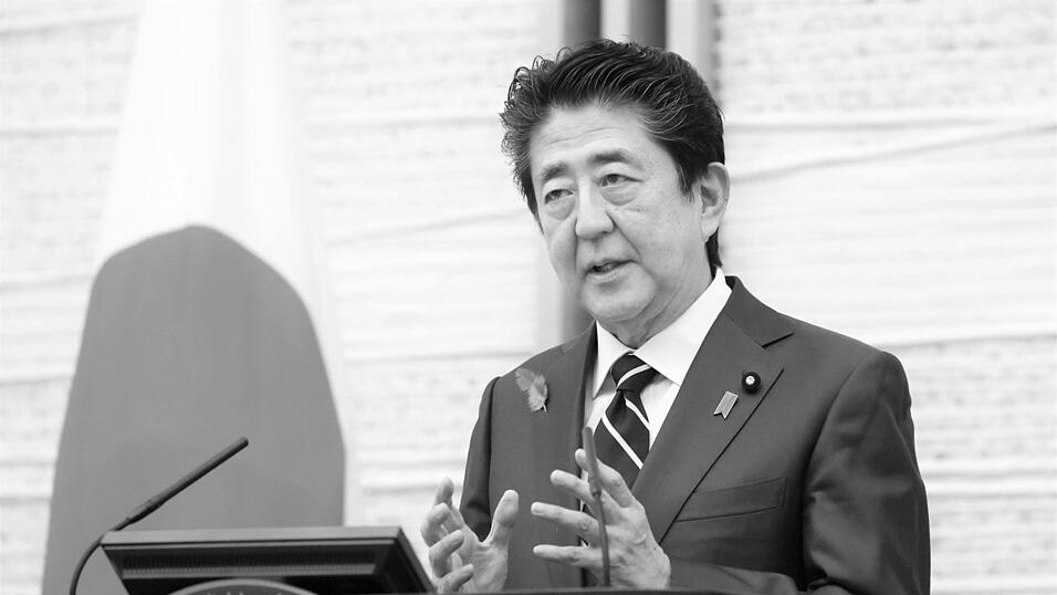 Shinzo Abe bei einer Rede im Jahr 2020. Shinzo Abe bei einer Rede im Jahr 2020.