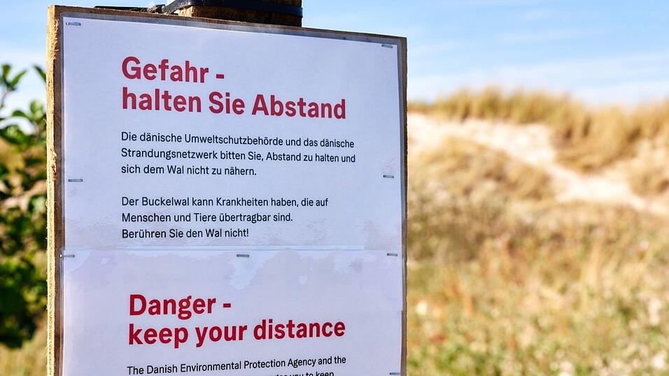 Achtung, Ansteckungsgefahr! Die Beh&ouml;rden warnen auch auf Deutsch.
