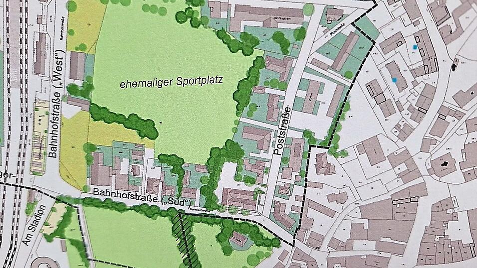 Das k&uuml;nftige Sanierungsgebiet zwischen dem Moosburger Bahnhof und der Innenstadt.