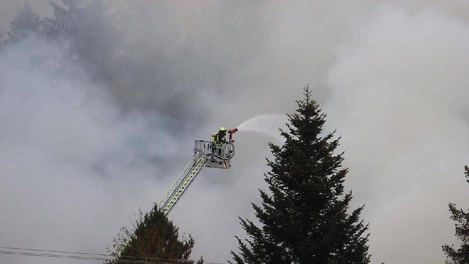 Die Feuerwehr konnte ein Übergreifen des Brandes auf den umliegenden Wald verhindern.
