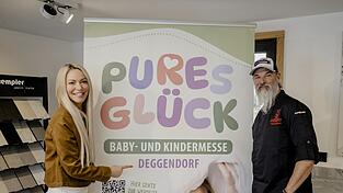 Am Sonntag, 19. April, veranstaltet Tanja Adler (l.) zum zweiten Mal ihre Baby- und Kleinkindmesse &bdquo;Pures Gl&uuml;ck&ldquo;. Stargast ist der prominente TV- und Showkoch Ralf Jakumeit (r.).