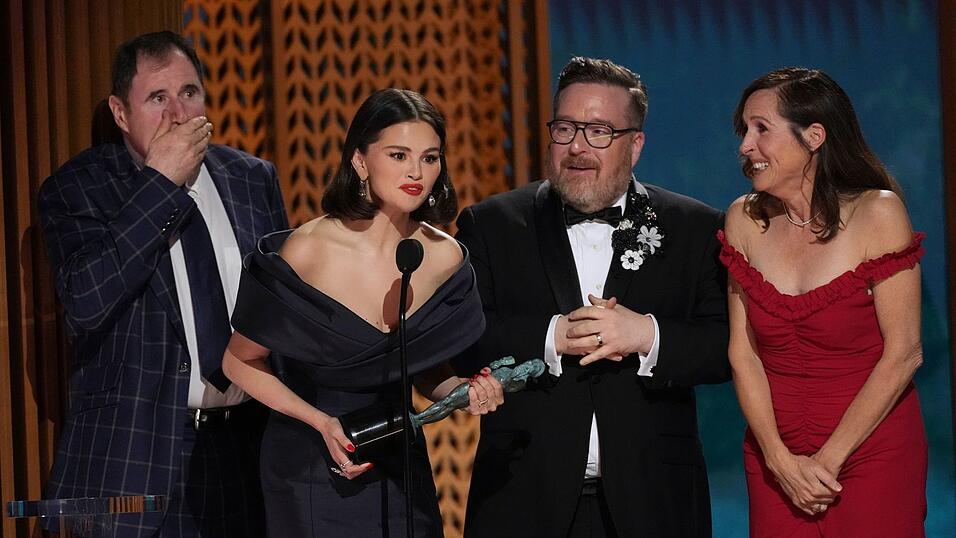 Der Cast der Serie «Only Murders in the Building» um Selena Gomez (Mitte) geht auch 2026 ins Rennen um einen Emmy. (Archivbild) Der Cast der Serie «Only Murders in the Building» um Selena Gomez (Mitte) geht auch 2026 ins Rennen um einen Emmy. (Archivbild)