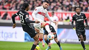 Stand wieder mal im Fokus: Stuttgarts Nationalstürmer Deniz Undav (M.). Stand wieder mal im Fokus: Stuttgarts Nationalstürmer Deniz Undav (M.).