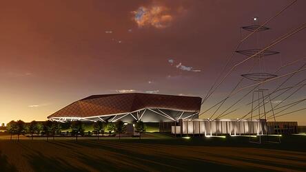 Ein Modell eines der Mini-Atomkraftwerke, die der englische Automobilhersteller Rolls-Royce im Vereinigten K&ouml;nigreich plant.