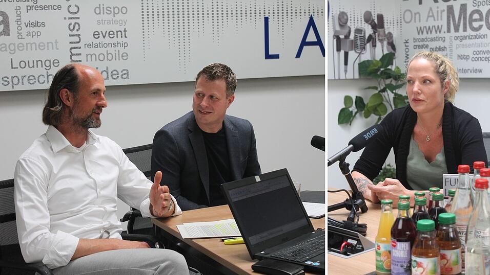 Die Gäste in unserer zweiten Podcast-Folge: Landshuts Wirtschaftsförderer Michael Luger, Michael Bragulla, Fachbereichsleiter für Marketing und Tourismus der Stadt Landshut, und die Gastronomin Nicole Graumann ('Almlounge'). Die Gäste in unserer zweiten Podcast-Folge: Landshuts Wirtschaftsförderer Michael Luger, Michael Bragulla, Fachbereichsleiter für Marketing und Tourismus der Stadt Landshut, und die Gastronomin Nicole Graumann ('Almlounge').