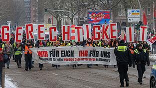 Vergangene Woche demonstrierten Mitglieder der Gewerkschaft Verdi.